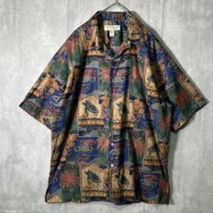 美品 USA製 Tori Richard 総柄 アロハシャツ ウミガメ