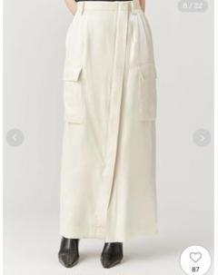 FRAY ID グロッシーサテンカーゴストレートスカート