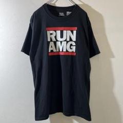 T-502 Hanes RUN AMG プリント Tシャツ S ブラック
