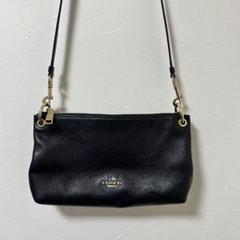 COACH ブラック レザー ショルダーバッグ