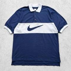90s vintage old NIKE 刺繍ロゴ ハーフボタン ラガーシャツ