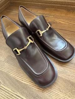 GUCCI　グッチ　ビットローファー　革靴　サテン　ブラウン　22.5 7669202906_8.jpg