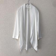 【ORACOORON】美品　ホワイト カーディガン 五分袖 冷房対策　M