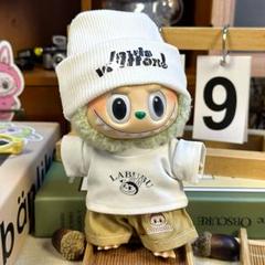 ぬい服 ラブブ 17cm用 ホワイト LABUBUロゴセットアップ8606