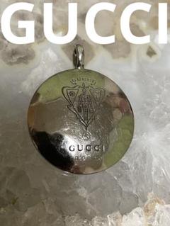 GUCCI グッチ　クレスト　平打ち　紋章　ペンダントトップ　シルバー　ラウンド