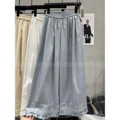 全4色 新品◎大人気 レース 透かし編み ワイドパンツ フラワーパターンフリル