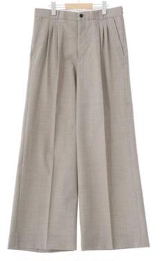 YOKE. 3PLEATED WIDE-LEG TROUSERS