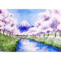 情緒あふれるサクラの風景画聳え立つ桜の木⭐️即買い禁止