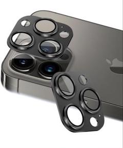 【2枚セット】　iPhone カメラレンズカバー　アイフォン　ブラック　黒