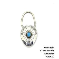 きーくん ●ナバホ族・ターコイズシルバーキーホルダー●キーリングKey c きーくん 様専用○ナバホ族・ターコイズシルバーキーホルダー