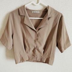 Lax Dan Tia 半袖　シャツ　ショート丈　M レディース　夏　ベージュ