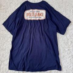 D253 希少アメリカ製 ラルフローレン Tシャツ ネイビー プリント
