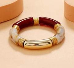 変身！腕盛りアクセ◆安全高品質アクリル樹脂 レトロ　伸縮ブレスレット簡単アプデ