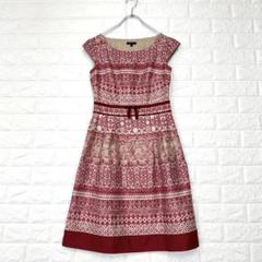 トッカ】0 ピンク系 総柄 春夏 膝丈ワンピース フレンチスリーブ