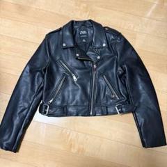 583 ザラ ライダースジャケット レザージャケット シャツ 青系 フェイク ZARA ザラ ライダースジャケット フェイクレザー - メルカリ