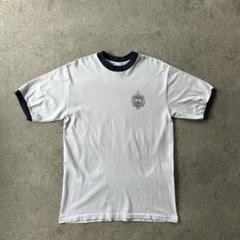 80s90s リンガーtシャツ USA製 ホワイト×ネイビー L USNA