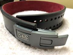ポ*ー様 SBD トレーニングパワーベルト 黒/赤sサイズ