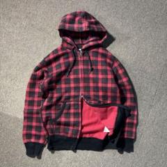 ひ*が様 90s old uniqroコットン チェック ジップパーカー アノラ 90's Jクルー コットンアノラックパーカー タータンチェック [J