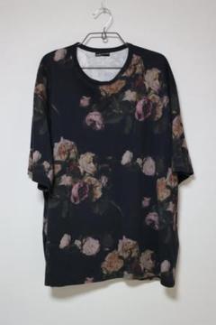 LAD MUSICIAN 2323Summer花柄スーパービッグTシャツブラック