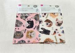 インクジェットプリント生地　アニマル　犬＆猫　2枚　DAISO
