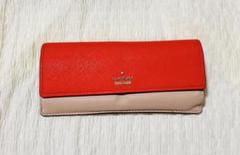 kate spade 長財布 バイカラー オレンジ系