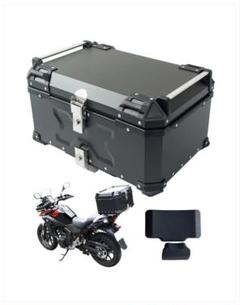中古美品バイクリアボックス アルミトップケース (65L Black 黒) リアボックス バイクリアボックス アルミ製 トップケース65L 黒 2351
