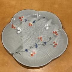 未使用品 高峰　梅の花　蝶々　陶器のお皿