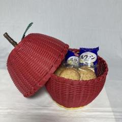 【新品】クラフトバンド エコクラフト 【りんごの小物入れ】