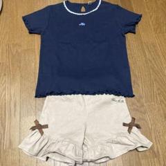 BeBe フリル付き　パンツ　ベージュ130cm SACCOのTシャツセット