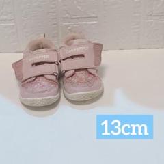 履かせやすい　シューズ　ピンク 13cm 女の子　花柄　ベビー 靴 スニーカー