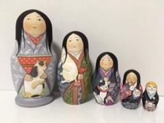 ロシア雑貨☆着物マトリョーシカ(5P)ネコ 和風 ボボワ作