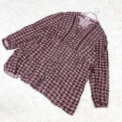 総柄ブラウス　刺繍　千鳥柄　　花柄　Lサイズ