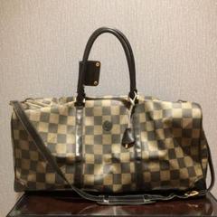 【FENDI】ボストンバッグ　ゴールド金具　PVC ブラック　ブロックチェック FENDI】ボストンバッグ ゴールド金具 PVC ブラック ブロック