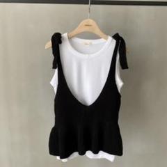 HOWDY 2way frill gilet フリルジレ 黒