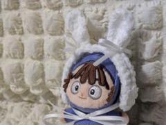 真っ白ヘッドドレス　うさ耳　忍たまほわぬい　ぬいぐるみ向け　ぬい服