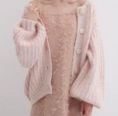 muguet ルーズニットカーディガン ミュゲ ピンクベージュ