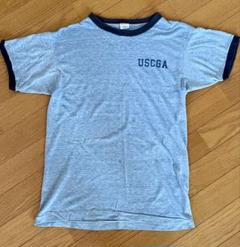 80's チャンピオン USCGA 染み込プリント 水色霜降り Teeシャツ実物 80's チャンピオン USCGA 染み込プリント 水色霜降り Teeシャツ
