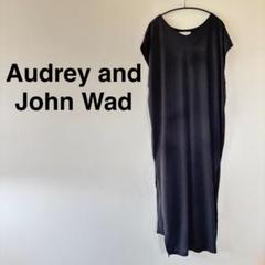 Audrey and John Wad 薄手マキシ丈ノースリーブワンピース　黒
