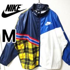 Nike NSW チェック柄 青M ナイキ スポーツウェア ウィンド
