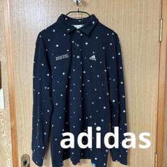 adidas ドット柄 長袖ポロシャツ