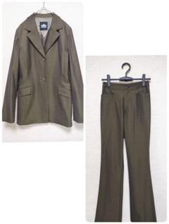 美品　elite　オリーブカラー ジャケットとパンツセットアップ　M　ストレッチ