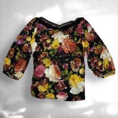 【社交ダンス】チャコット Dance 水色花柄 トップス 社交ダンス高見え Chacottチャコット 花柄オフショルダー