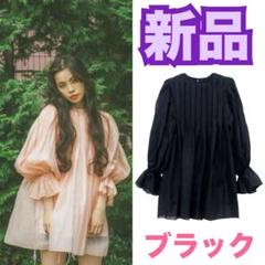 HONEY MI HONEY オーガンジーチュニックドレス flower organdie frill tunic