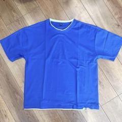 ✨匿名配送✨tシャツ メンズ 半袖 夏服 五分袖 速乾 無地　重ね着風　青
