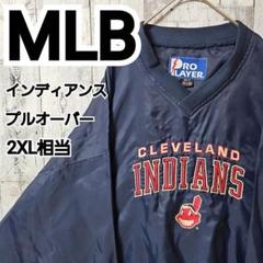 古着 MLB Indians インディアンズ ジャケット XL ネイビー 裏起毛 古着 MLB Indians インディアンズ ジャケット XL ネイビー 裏起毛