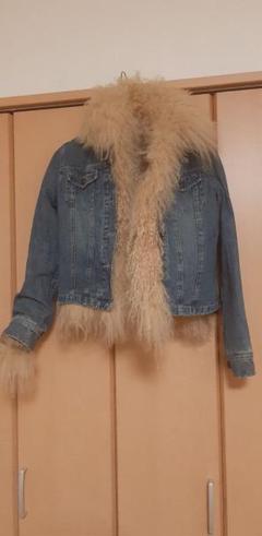 Women's Real Fox Fur Rabbit Rex fur inner Unicorn back print