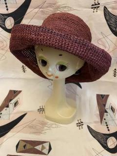 美品！上質　上品Sans Arcidet サンアルシデ　ラフィアハット　ブラウン