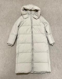 未使用 ZARA エクストラロング キルティングコート S ストーン