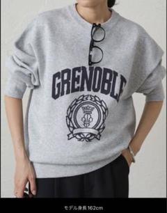 【loungedress】ジャガードロゴニット　グレー ラウンジドレスニット ジャガードロゴニットスウェット