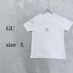 GU ジーユープリントTシャツ 白ホワイトLサイズ